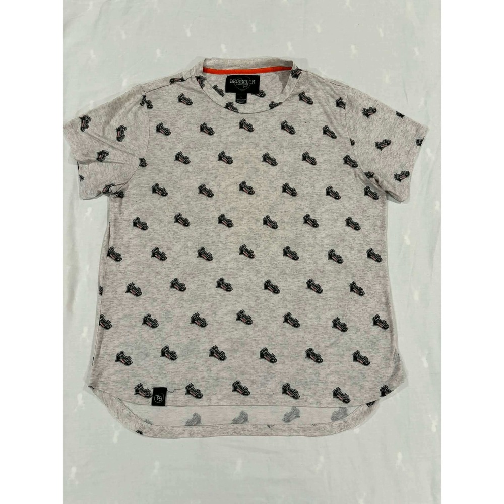 Brooklyn Standard Graphic Print T shirt Mens Size L Short Sleeve Crew Neck‎ Gray